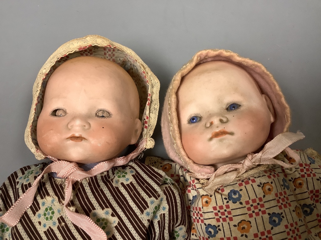 Two AM bisque dolls, mould 341 - one doll a.f.